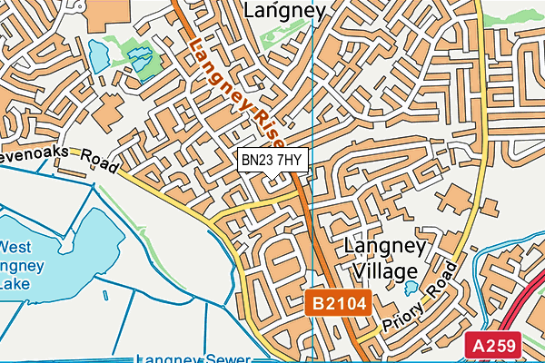 BN23 7HY map - OS VectorMap District (Ordnance Survey)