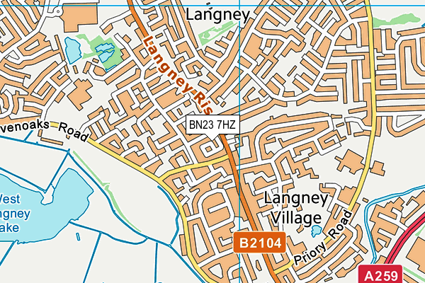 BN23 7HZ map - OS VectorMap District (Ordnance Survey)