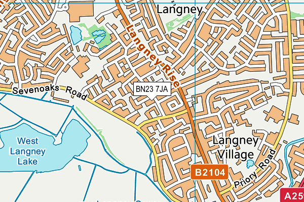 BN23 7JA map - OS VectorMap District (Ordnance Survey)