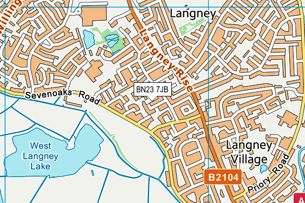 BN23 7JB map - OS VectorMap District (Ordnance Survey)