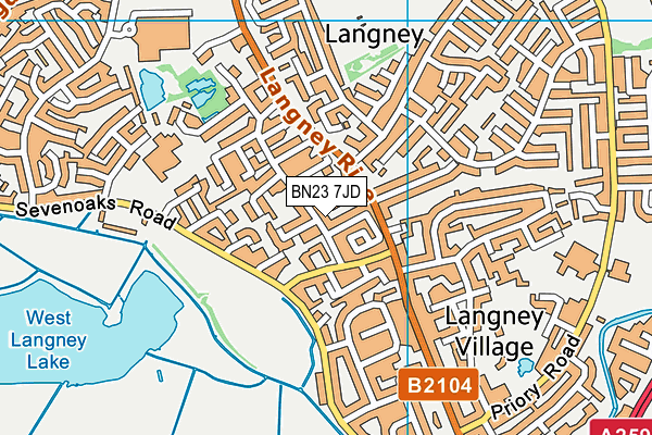 BN23 7JD map - OS VectorMap District (Ordnance Survey)