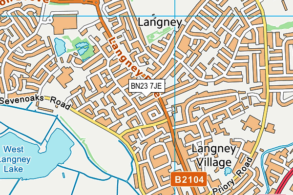 BN23 7JE map - OS VectorMap District (Ordnance Survey)