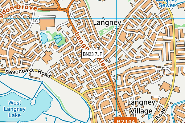 BN23 7JF map - OS VectorMap District (Ordnance Survey)