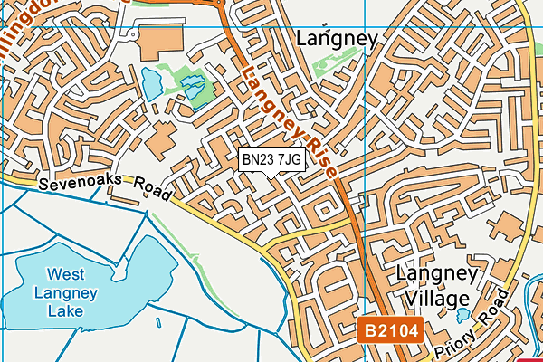 BN23 7JG map - OS VectorMap District (Ordnance Survey)