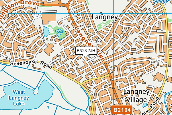 BN23 7JH map - OS VectorMap District (Ordnance Survey)