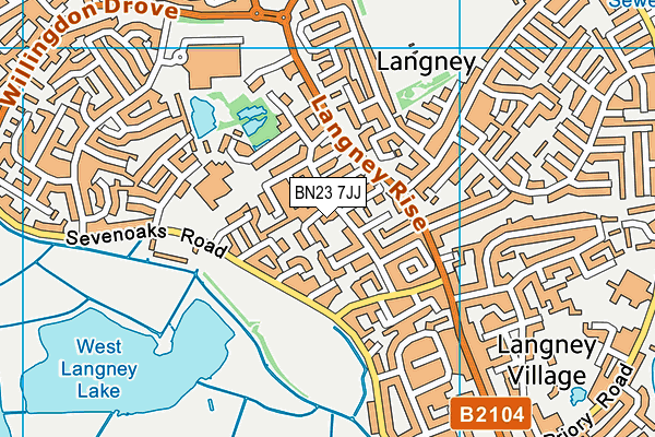BN23 7JJ map - OS VectorMap District (Ordnance Survey)