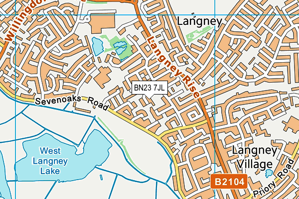 BN23 7JL map - OS VectorMap District (Ordnance Survey)