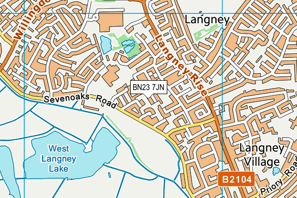 BN23 7JN map - OS VectorMap District (Ordnance Survey)