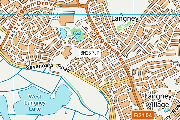 BN23 7JP map - OS VectorMap District (Ordnance Survey)