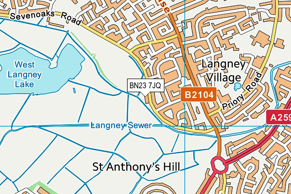 BN23 7JQ map - OS VectorMap District (Ordnance Survey)