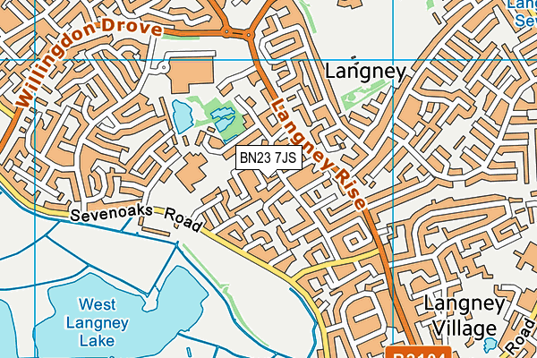 BN23 7JS map - OS VectorMap District (Ordnance Survey)