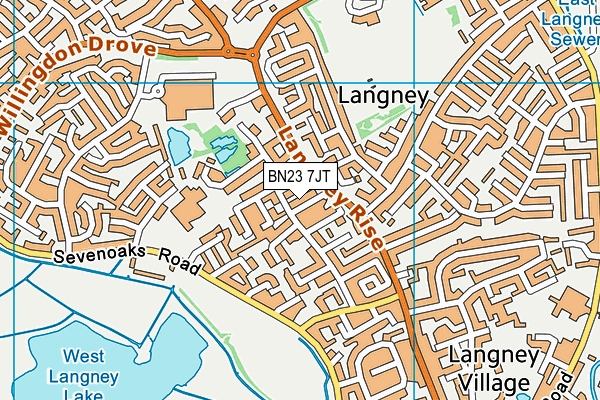 BN23 7JT map - OS VectorMap District (Ordnance Survey)