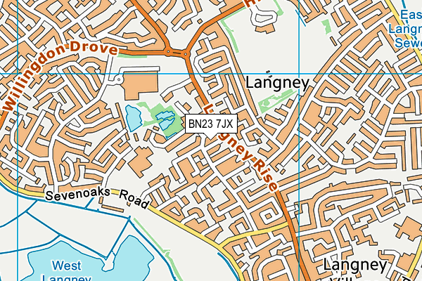 BN23 7JX map - OS VectorMap District (Ordnance Survey)
