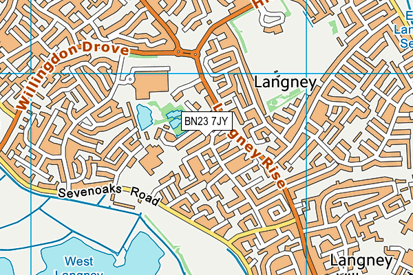 BN23 7JY map - OS VectorMap District (Ordnance Survey)