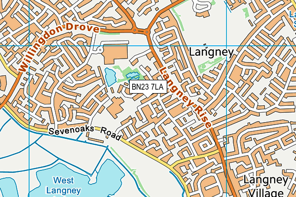 BN23 7LA map - OS VectorMap District (Ordnance Survey)