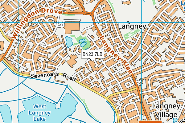 BN23 7LB map - OS VectorMap District (Ordnance Survey)