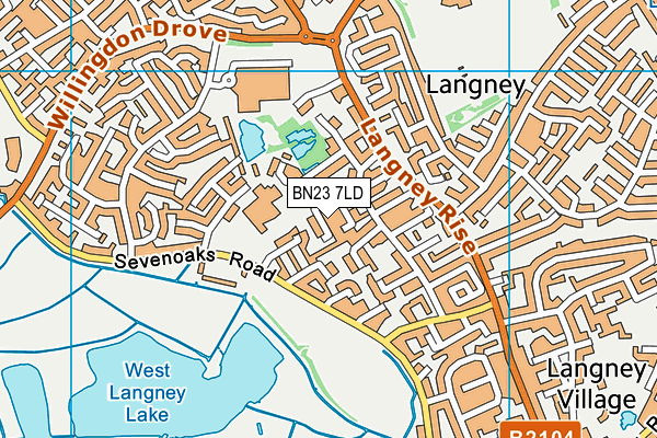 BN23 7LD map - OS VectorMap District (Ordnance Survey)