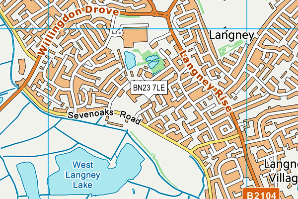BN23 7LE map - OS VectorMap District (Ordnance Survey)