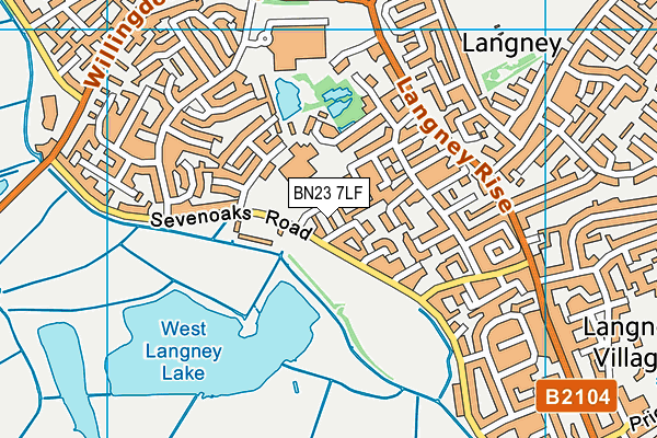 BN23 7LF map - OS VectorMap District (Ordnance Survey)