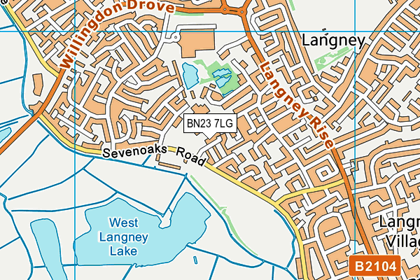 BN23 7LG map - OS VectorMap District (Ordnance Survey)
