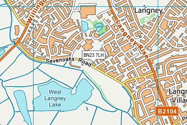 BN23 7LH map - OS VectorMap District (Ordnance Survey)