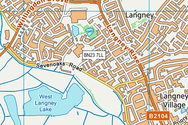 BN23 7LL map - OS VectorMap District (Ordnance Survey)
