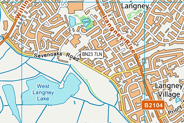 BN23 7LN map - OS VectorMap District (Ordnance Survey)