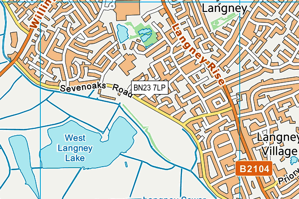 BN23 7LP map - OS VectorMap District (Ordnance Survey)