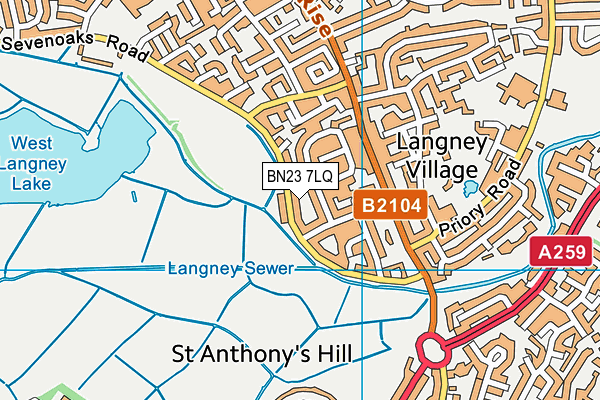 BN23 7LQ map - OS VectorMap District (Ordnance Survey)