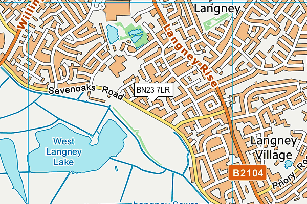 BN23 7LR map - OS VectorMap District (Ordnance Survey)