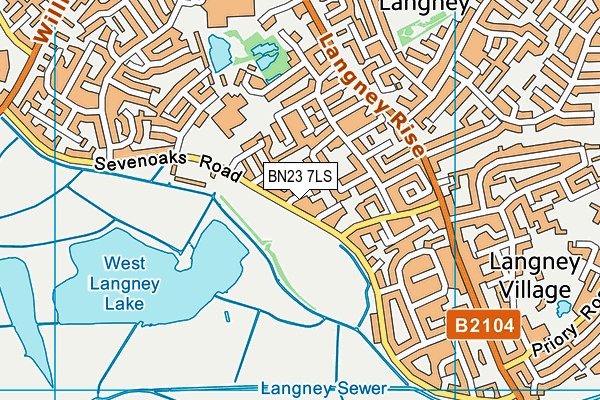 BN23 7LS map - OS VectorMap District (Ordnance Survey)