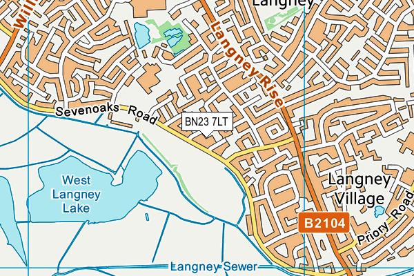 BN23 7LT map - OS VectorMap District (Ordnance Survey)