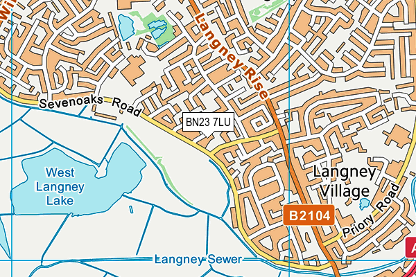 BN23 7LU map - OS VectorMap District (Ordnance Survey)