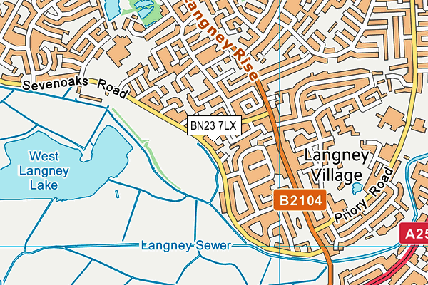 BN23 7LX map - OS VectorMap District (Ordnance Survey)