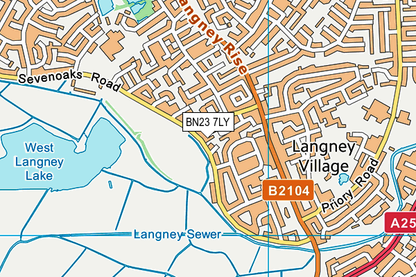 BN23 7LY map - OS VectorMap District (Ordnance Survey)
