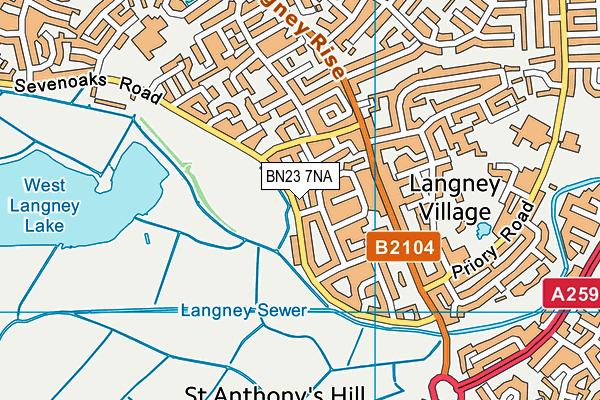 BN23 7NA map - OS VectorMap District (Ordnance Survey)