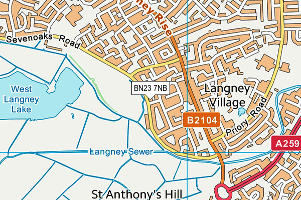 BN23 7NB map - OS VectorMap District (Ordnance Survey)