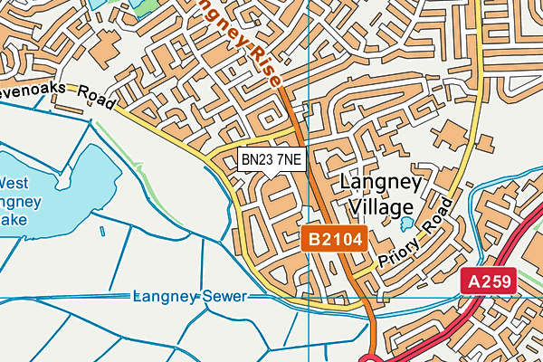 BN23 7NE map - OS VectorMap District (Ordnance Survey)