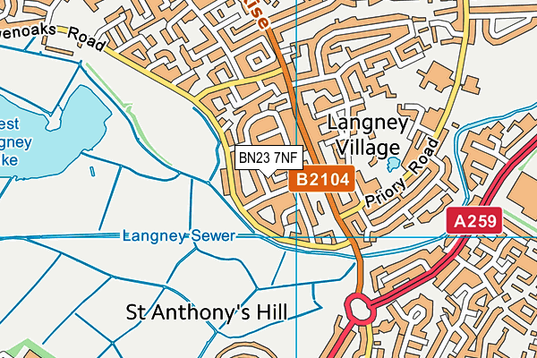 BN23 7NF map - OS VectorMap District (Ordnance Survey)