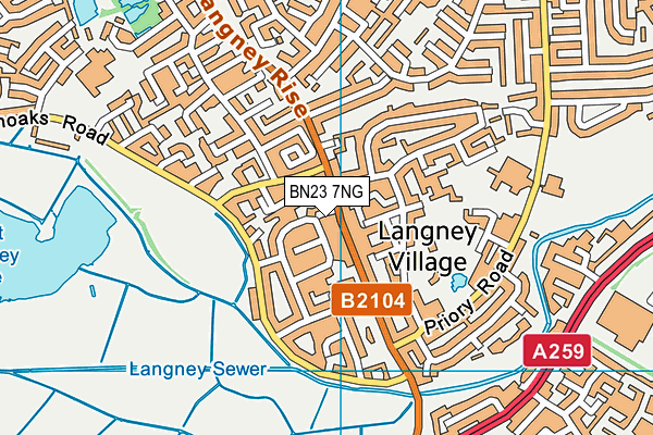 BN23 7NG map - OS VectorMap District (Ordnance Survey)