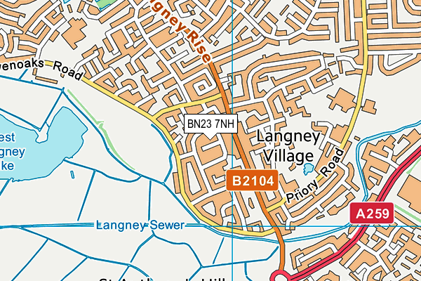 BN23 7NH map - OS VectorMap District (Ordnance Survey)