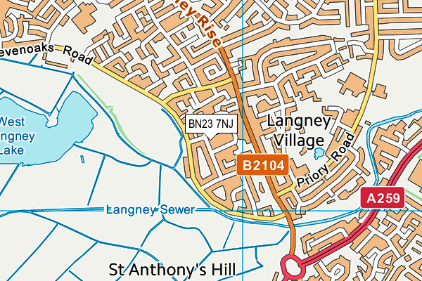 BN23 7NJ map - OS VectorMap District (Ordnance Survey)