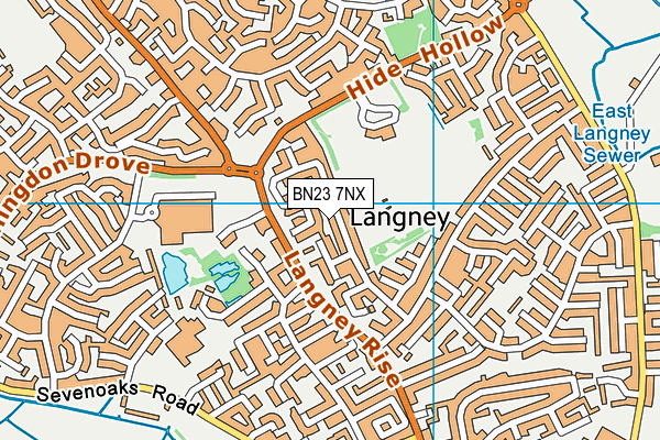 BN23 7NX map - OS VectorMap District (Ordnance Survey)