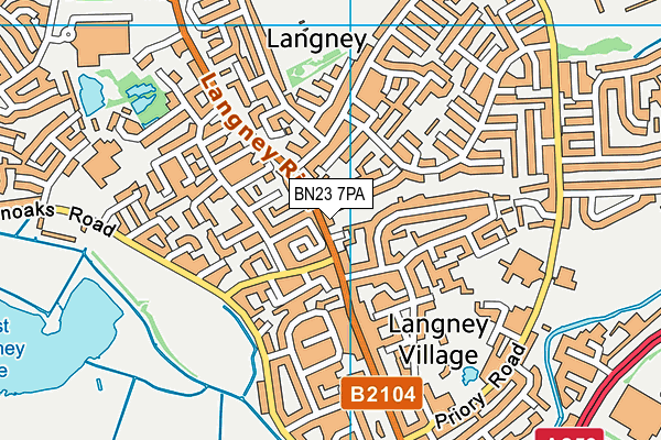BN23 7PA map - OS VectorMap District (Ordnance Survey)