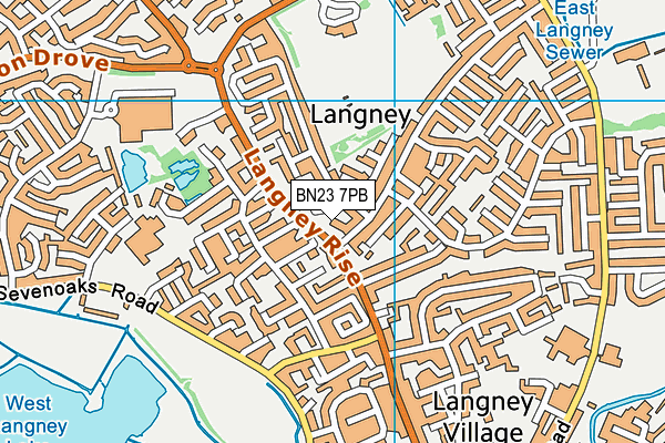 BN23 7PB map - OS VectorMap District (Ordnance Survey)
