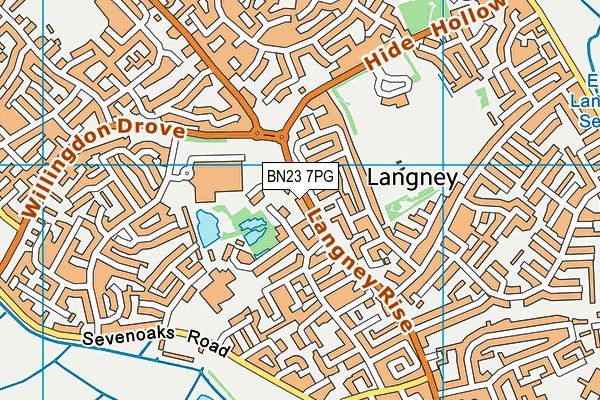 BN23 7PG map - OS VectorMap District (Ordnance Survey)