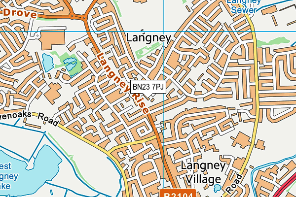 BN23 7PJ map - OS VectorMap District (Ordnance Survey)