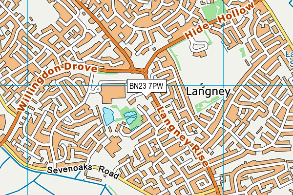 BN23 7PW map - OS VectorMap District (Ordnance Survey)