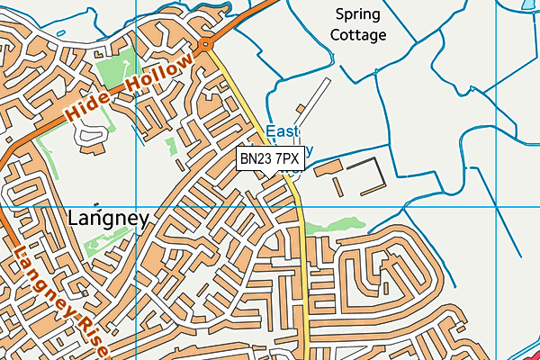 BN23 7PX map - OS VectorMap District (Ordnance Survey)