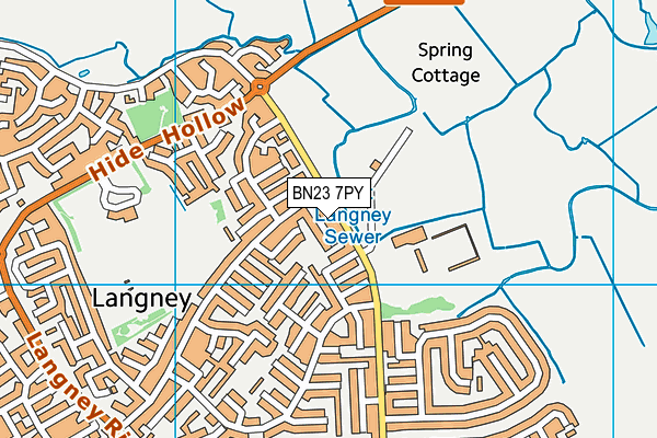 BN23 7PY map - OS VectorMap District (Ordnance Survey)